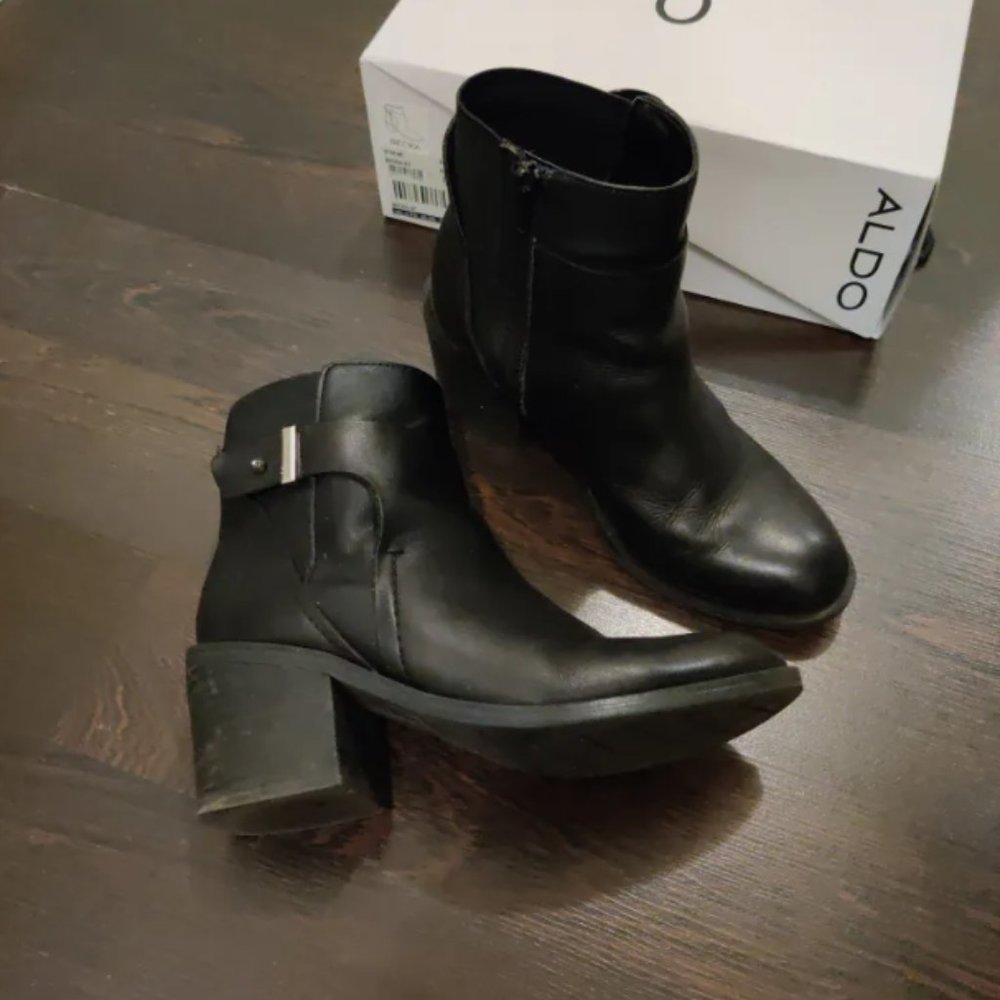 Aldo Black Leather Boots